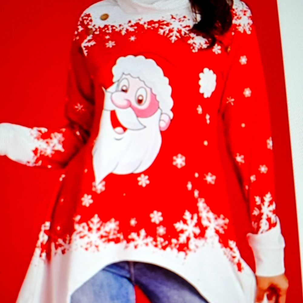 Red Santa Tunic Top